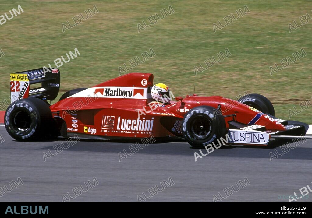 Pierluigi Martini in a Dallara Ferrari at the San Marino GP, Imola, 17 May 1992.