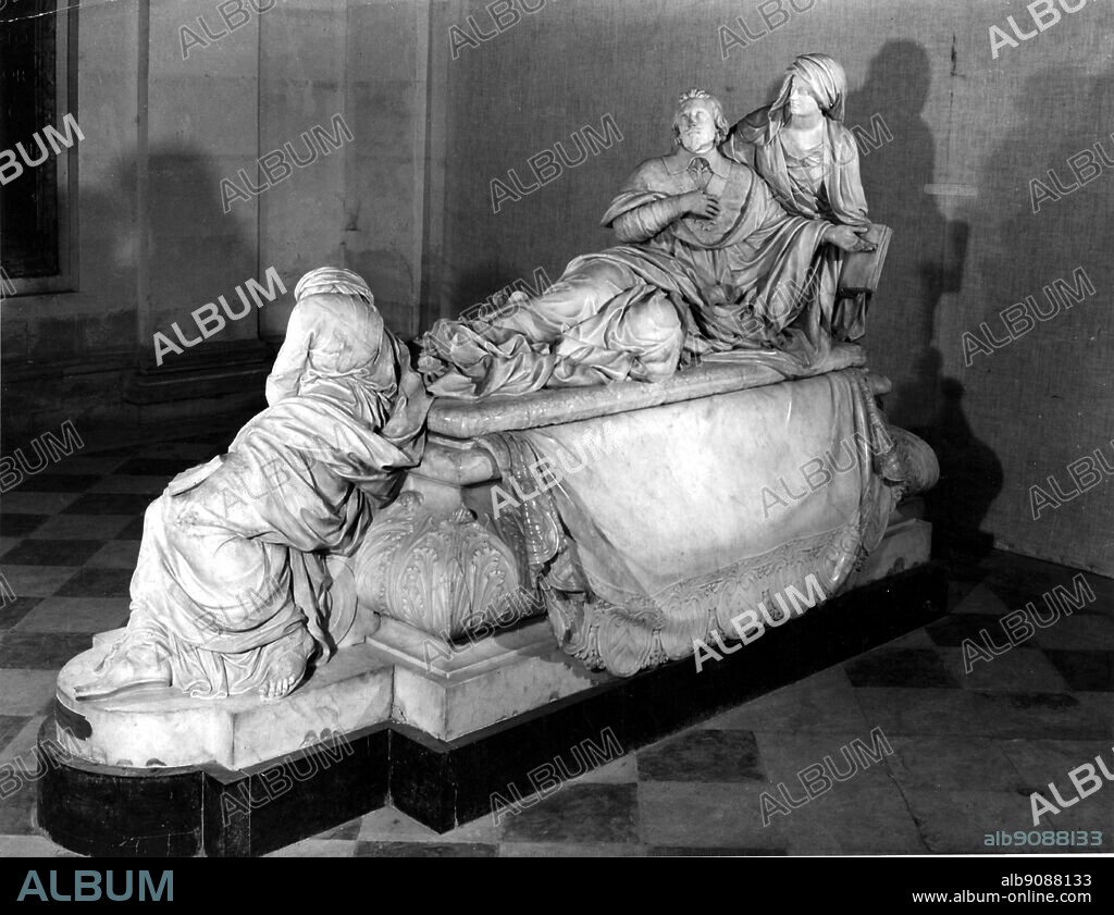 The Sorbonne tomb of Cardinal Richelieu (1675-94), carved by Francois Girardon (1628-1715) in 1694 to drawings by Charles Le Brun (1619-1690. Cardinal Richelieu (1585-1642), was a French cardinal and statesman who acted as secretary of state, and sought royal absolutism.