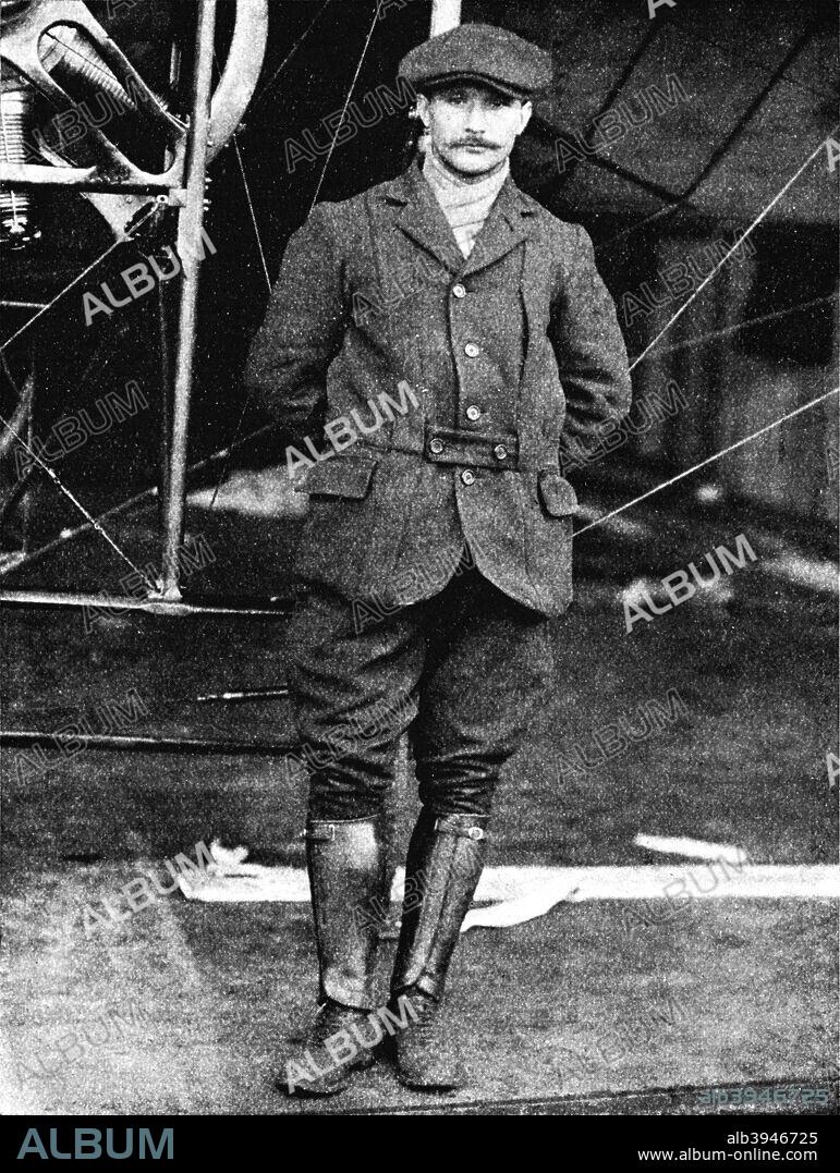 Henri Salmet, the great Bleriot pilot, at Hendon, London, 1912 (1933). Henri Salmet (1878-1929) was an early French aviator. In July and August 1912 he took part in the Wake Up England aviation tour organised by Claude Grahame-White, and sponsored by the Daily Mail newspaper aiming to promote public interest in aviation. From History of British Aviation 1908-1914, Volume I, by R. Dallas Brett [The Aviation Book Club, London, 1933].