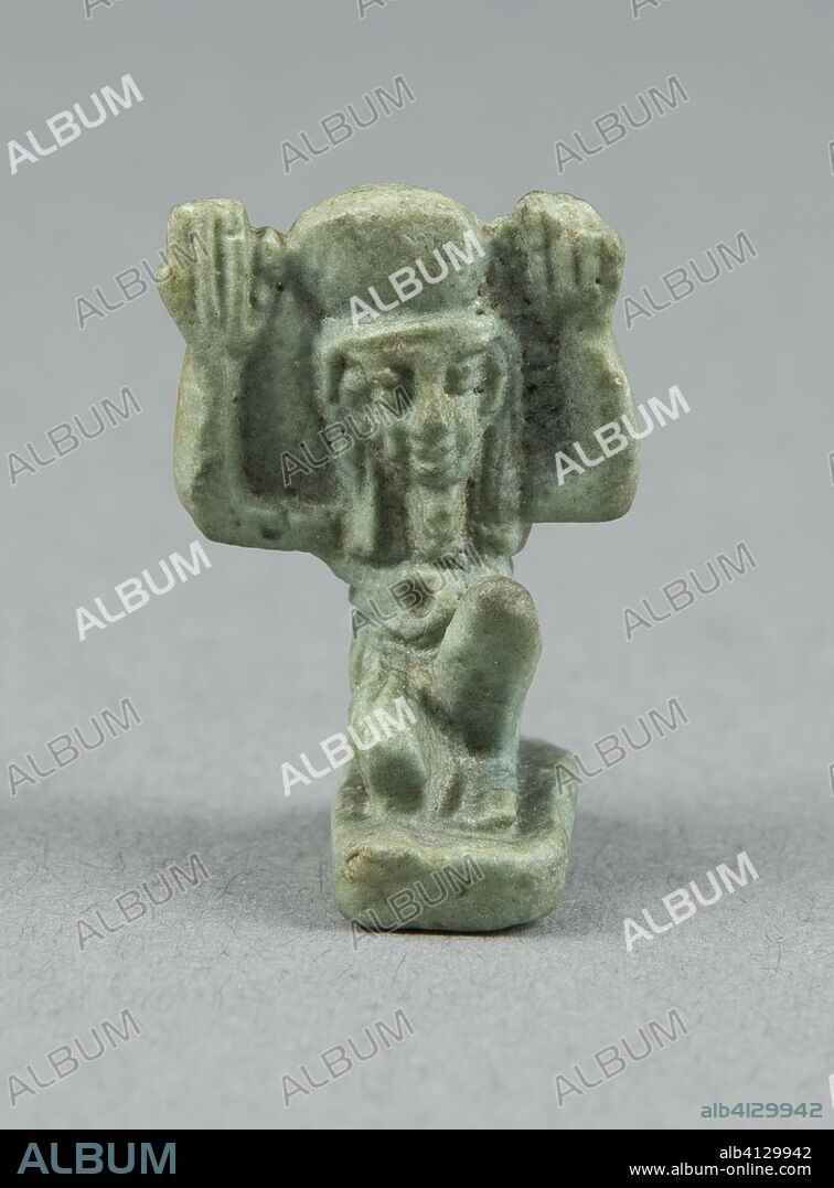 ANCIENT EGYPTIAN. Amulet of the God Shu. Egyptian. Date: 1070 BC-332 BC. Dimensions: 2.5 x 1.9 x 1.3 cm (1 x 3/4 x 1/2 in.). Faience. Origin: Egypt.