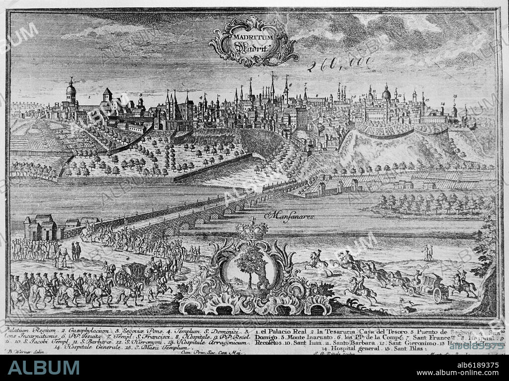 VISTA DE MADRID - GRABADO - SIGLO XVII.