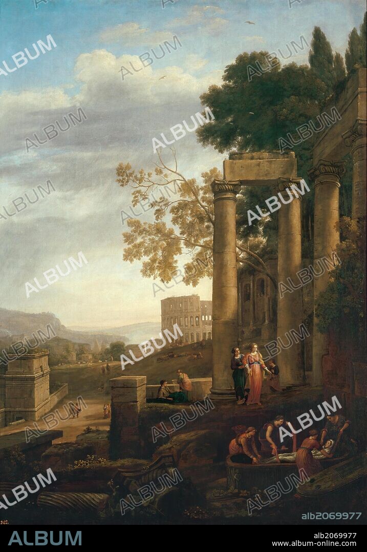CLAUDE LORRAIN. Claudio de Lorena / 'The Burial of Saint Seraphia', 1639-1640, French School, Oil on canvas, 212 cm x 145 cm, P02252.