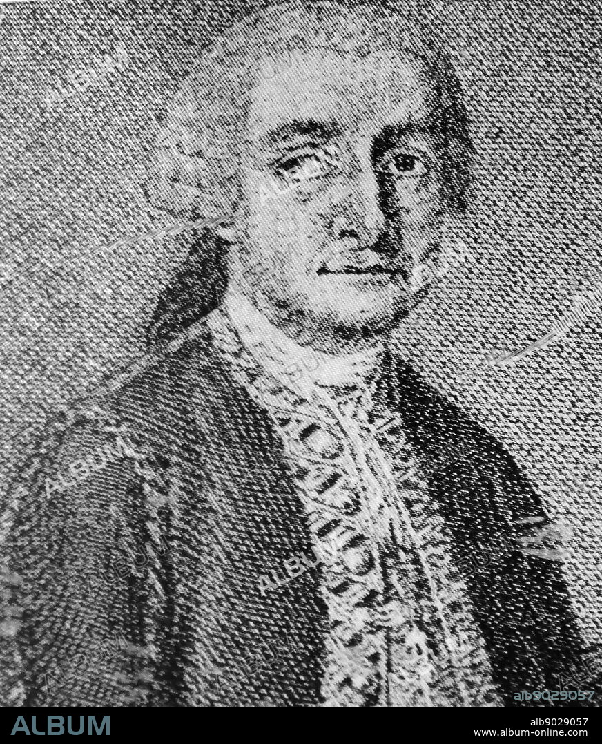 Engraved portrait of Pedro Pablo Abarca de Bolea, 10th Count of Aranda (1719-1798) a Spanish statesman and diplomat. Dated 18th Century.