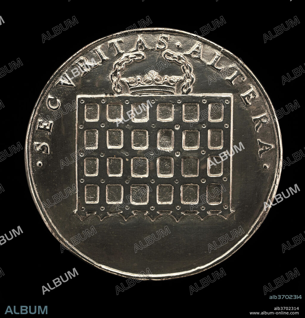 HANS DAUCHER. Tudor Portcullis Crowned [reverse]. Dated: 1526. Dimensions: overall (diameter): 5.93 cm (2 5/16 in.)  gross weight: 88.64 gr (0.195 lb.)  axis: 12:00. Medium: silver.