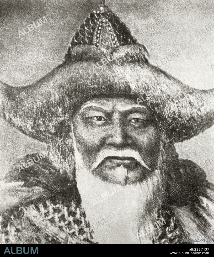 Genghis Khan (1162-1227). Emperor of Mogol Empire. Engraving.