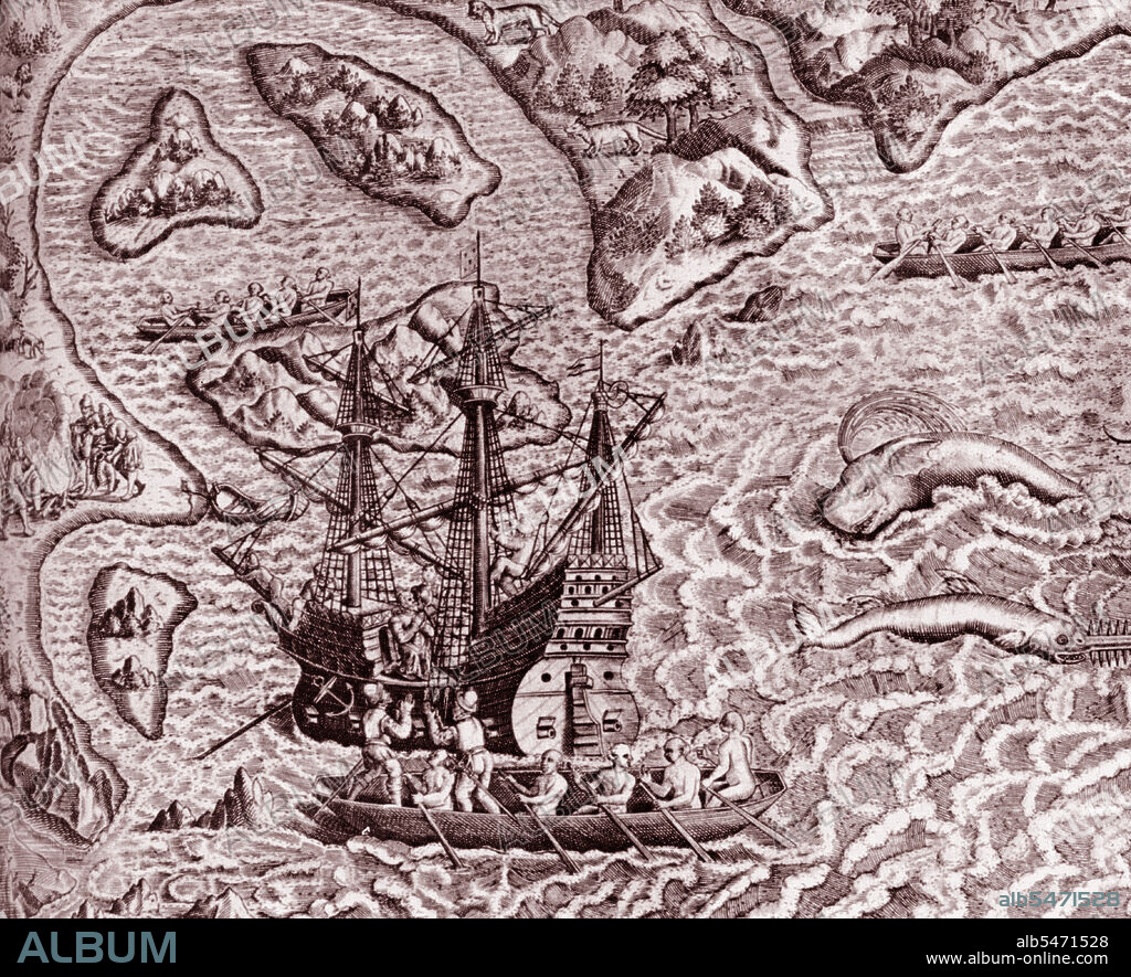 Following Portuguese navigator Vasco da Gama's success in discovering a sea route around Africa to India in 1498, King Manuel I commissioned Pedro Alvares Cabral to lead a second voyage of 13 ships and 1,500 men to India. Although he intended to stay close to the west coast of Africa, Cabral sailed far off course and accidentally chanced upon the coast of South America. According to the Treaty of Tordesillas of 1494, any land falling within 370 leagues [2.060 km] west of the Cape Verde Islands was to belong to Portugal, whereas any land discovered west of this meridian would be Spanish territory, as decreed by Spanish-born Pope Alexander VI. The coastline of Brazil therefore fell within the Portuguese sphere of influence and was colonized by Manuel I. Cabral left two men there as ambassadors and continued across the south Atlantic, rounded the Cape of Good Hope, fought off Arab merchants in East Africa, and finally reached Calicut in India in September 1500.