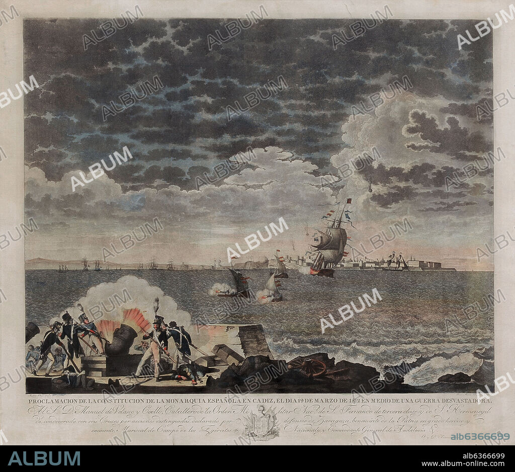 ROZI ANDRES / BONIFAR JOSE MARIA. PROCLAMACION DE LA CONSTITUCION DE LA MONARQUIA ESPAÑOLA EN CADIZ EL DIA 19 DE MARZO DE 1812 EN MEDIO DE UNA GUERRA DEVASTADORA.