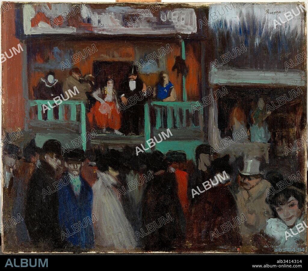 Pablo Picasso / "Barraca de feria", 1900, Óleo sobre tela, 38,1 x 46,3 cm, MPB 113.113.