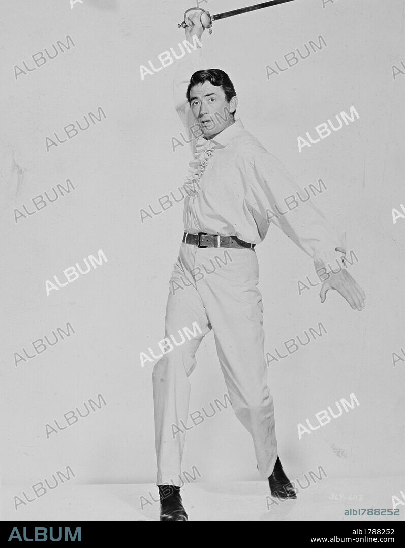 GREGORY PECK en EL HIDALGO DE LOS MARES, 1951 (CAPTAIN HORATIO HORNBLOWER R. N.), dirigida por RAOUL WALSH. Copyright WARNER BROTHERS.