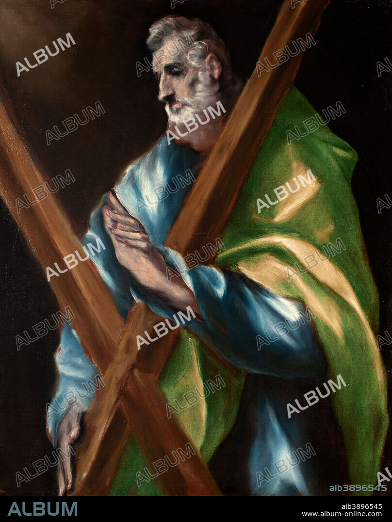EL GRECO. San Andrés Apóstol / Saint Andrew. Date/Period: Between ca. 1610 and ca. 1614. Painting. Oil on canvas. Height: 80 cm (31.4 in); Width: 100 cm (39.3 in).
