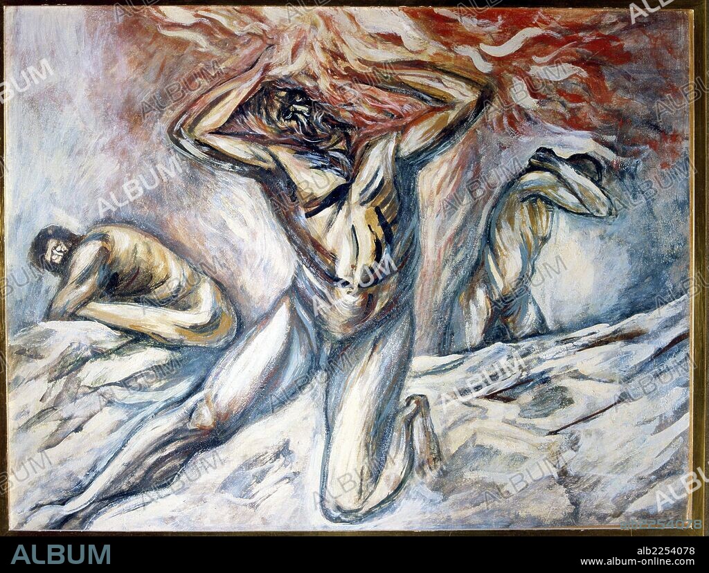 JOSE CLEMENTE OROZCO. OROZCO , JOSE CLEMENTE. PINTOR MEXICANO. 1883 - 1949. " PROMETEO " , AÑO 1930. TEMPERA SOBRE MASONITA. MUSEO DE ARTE MODERNO. MEXICO DF.