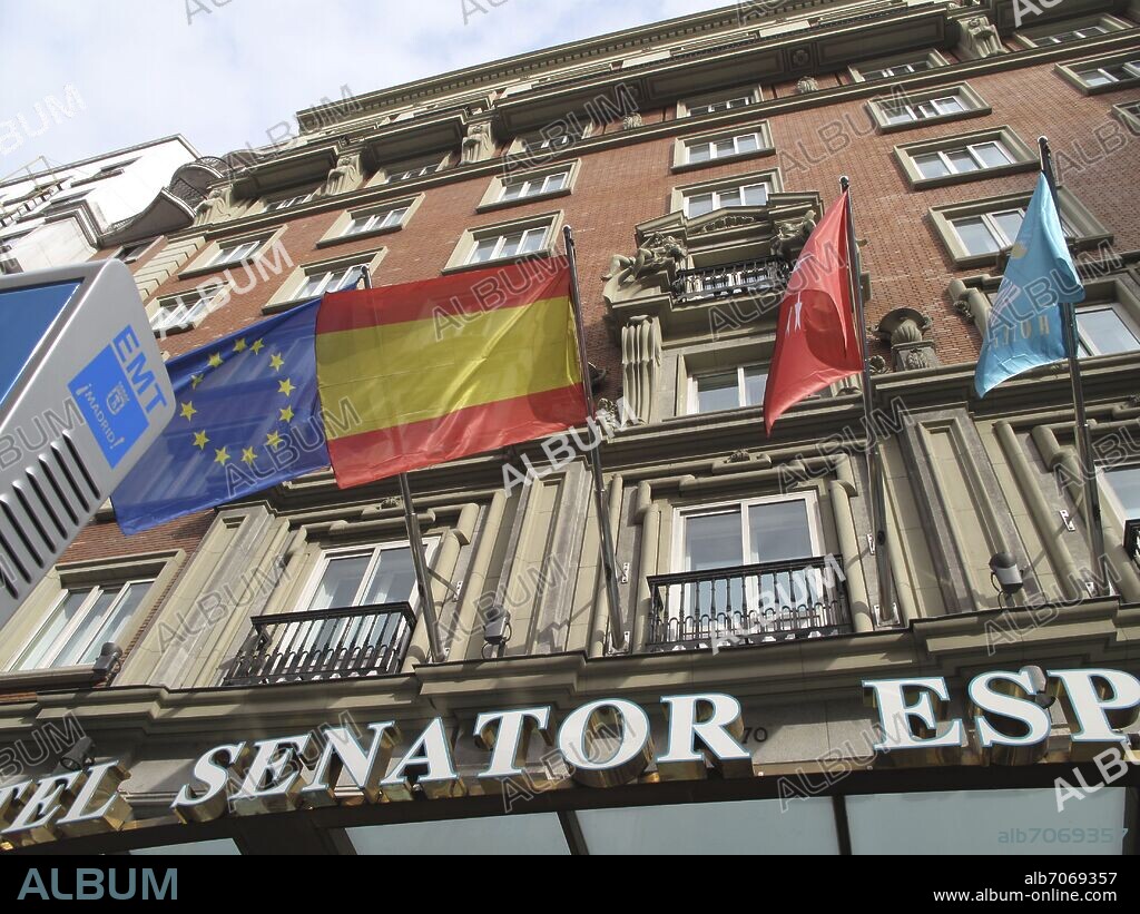 PAN DA TORRE JUAN. HOTEL SENATOR ESPAÑA SITUADO EN LA CALLE GRAN VIA 70 REALIZADO EN 1946 - ANTIGUO EDIFICIO Y CINE POMPEYA.