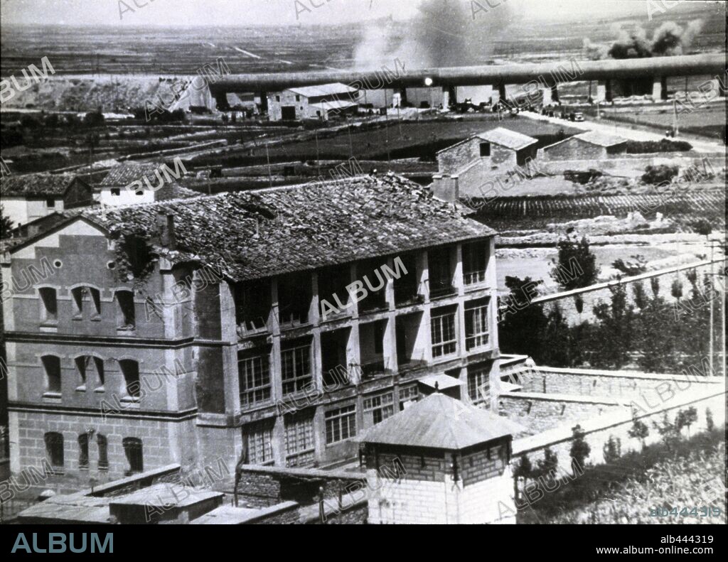 Barcelona´s aqueduct bombed by rebels during the Spanish Civil War, 1936-1939.