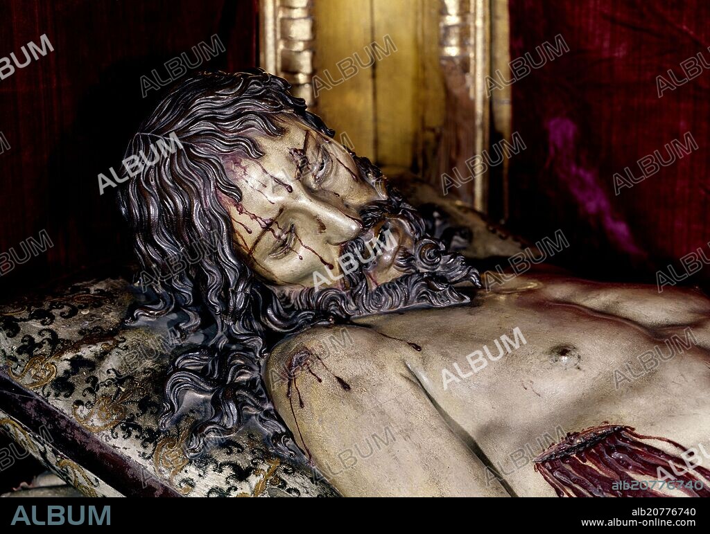 GREGORIO FERNANDEZ. CRISTO YACENTE - SIGLO XVII - ESCULTURA BARROCA.