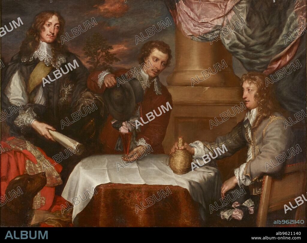 WILLIAM DOBSON. Portrait of Prince Rupert, Colonel William Legge and Colonel John Russell, 1645-1646.
