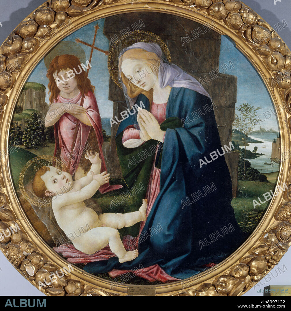 WORKSHOP OF SANDRO BOTTICELLI. Madonna and Child with Saint John the Baptist, between 1445 and 1510.