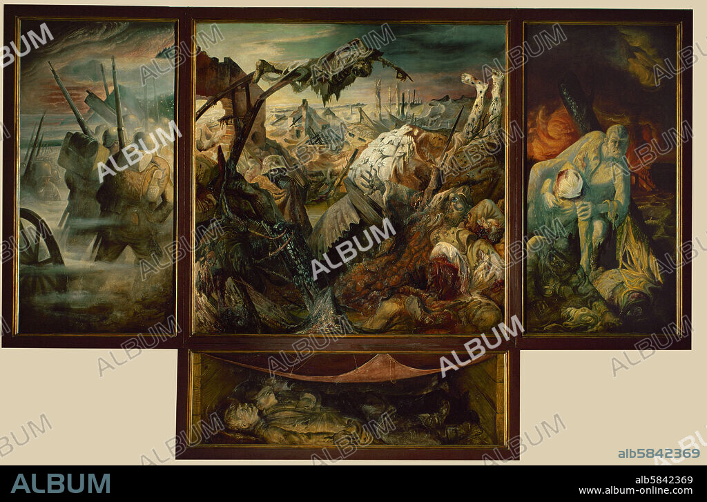 OTTO DIX. The War. Triptych. Oil on wood (1929-1932) Inv. no. 3754.