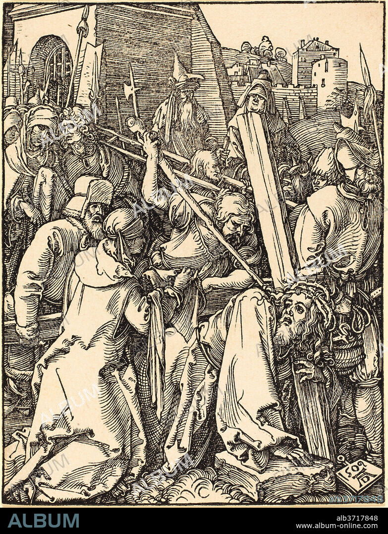 ALBERTO DURERO. Christ Carrying the Cross. Dated: 1509. Medium: woodcut.