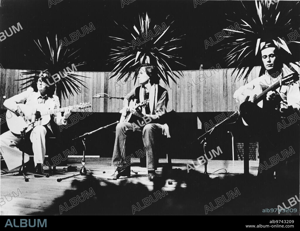 February 1979. Performance in Madrid by Paco de Lucía, Larry Coryell and John McLaughlin.