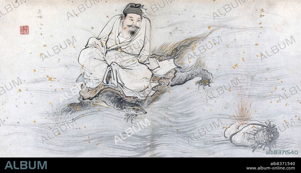 Lan Caihe is a Chinese mythological character and one of the Eight Immortals. He is perhaps the least defined of the Eight Immortals, with his age and even his sex never clearly defined. Therefore, he is often depicted as a boy or girl dressed in sexually ambigious clothing and carrying a bamboo flower basket and a pair of bamboo castanets.<br/><br/>. Lan Caihe was said to have been stuck in a drunken stupor when he was swept up from the human world by a celestial swan or crane, which took him to heaven. Some stories say that he was aided in his journey to become an immortal by Sun Wukong, who transferred 500 years of magical powers to him.