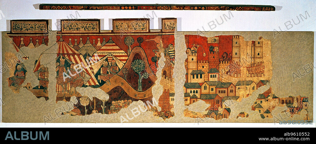 The conquest of Majorca, mural painting, from the late 13th century.
