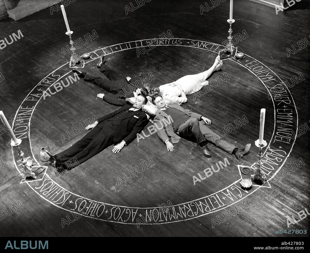 CHRISTOPHER LEE, LEON GREENE, PATRICK MOWER and SARAH LAWSON in THE DEVIL'S BRIDE, 1968 (THE DEVIL RIDES OUT), directed by TERENCE FISHER. Copyright HAMMER.