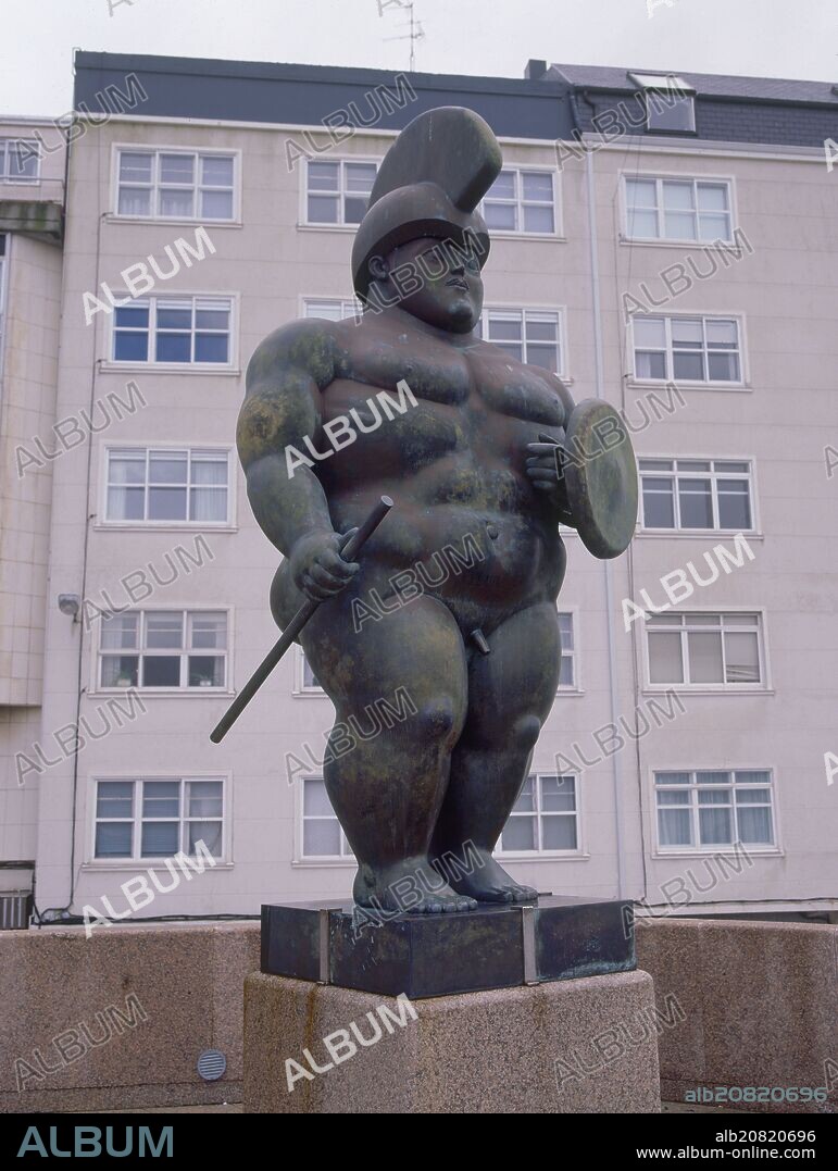 FERNANDO BOTERO. EL GUERRERO - ESCULTURA EN BRONCE - S XX.