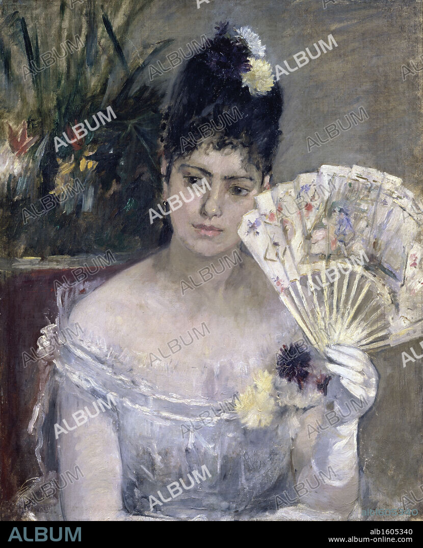 Young Lady at a Ball   (Jeune Fille au Bal)   1875   Berthe Morisot (1841-1895/French)   Musee Marmottan, Paris.