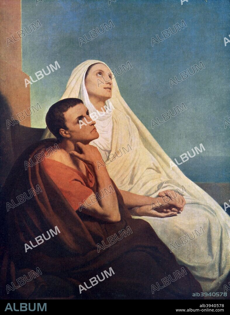 St Augustine with his mother St Monica, 1855 (1926). From An Outline of Christianity, The Story of Our Civilisation, volume 2: Builders of the Church, edited by RG Parsons and AS Peake, published by the Waverley Book Club (London, 1926).