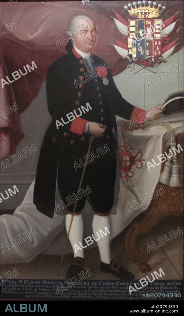 JOSE JOAQUIN ESQUIVEL (1751-1800). JUAN MANUEL GONZALEZ DE COSSIO, CONDE DE LA TORRE DE COSSIO - 1781 - PINTURA BARROCA.