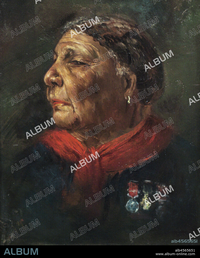 ALBERT CHARLES CHALLEN (1847-1881). BRITISH ARTIST.. Mary Seacole (Mary Jane Seacole) (h.1805-1881). Enfermera de origen jamaicano. Creó un "British Hotel" durante la Guerra de Crimea, que convirtió en club de oficiales y cantina para la tropa. Retrato por Albert Charles Challen (1847-1881). Oleo sobre tabla (24 x 18 cm), 1869. National Portrait Gallery. Londres. Inglaterra.