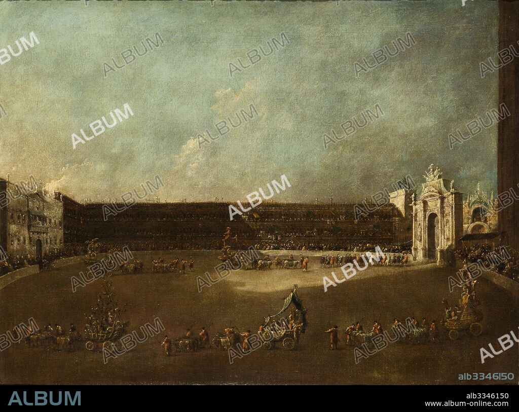FRANCESCO GUARDI. Carnival Parade in Piazza San Marco in Honour of the Conti Del Nord.