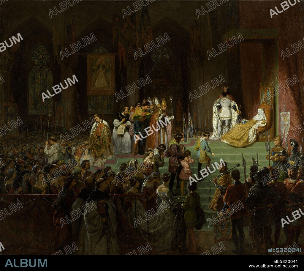 GILLOT SAINT-EVRE. The coronation of the dead Inês de Castro in the Cathedral of Coimbra.