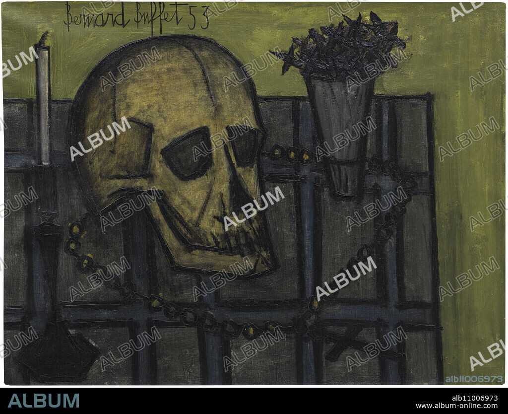 BERNARD BUFFET. Still Life with Skull (Nature morte au crâne).