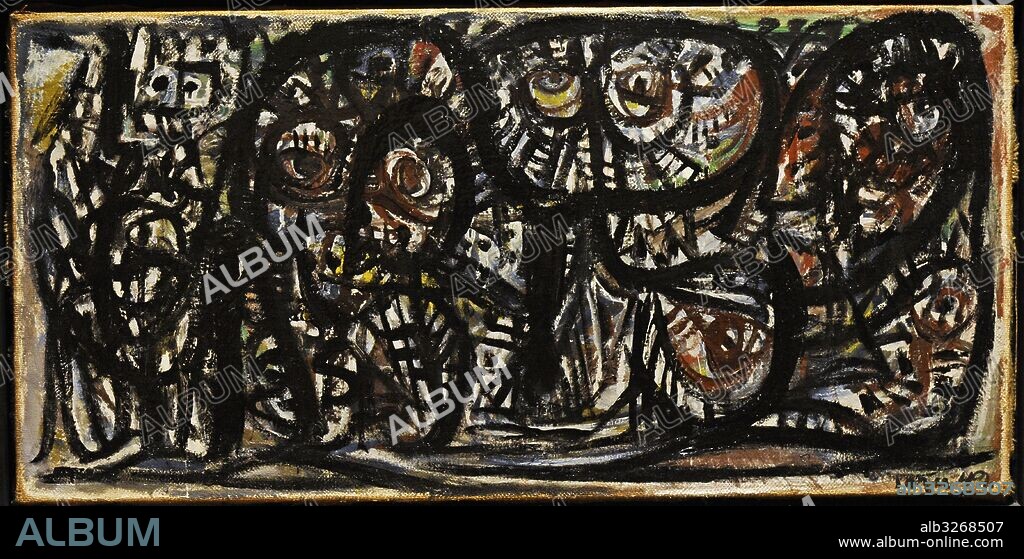Asger Jorn (1914-1973). Pintor danés. Máscaras, 1949. Galeria Nacional. Museo Nacional de Arte, Arquitectura y Diseño. Oslo. Noruega.