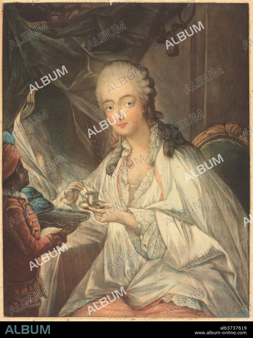 JEAN-BAPTISTE-ANDRé GAUTIER DAGOTY AFTER FRANçOIS-HUBERT DROUAIS. Madame du Barry. Medium: color mezzotint.