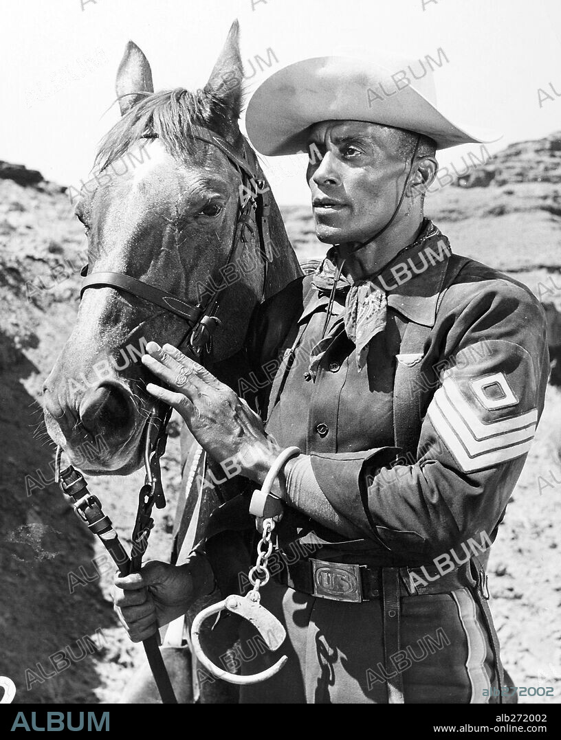 WOODY STRODE in SERGEANT RUTLEDGE, 1960, directed by JOHN FORD. Copyright WARNER BROTHERS.