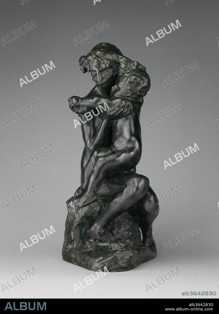 Brother and Sister (Le frère et la soeur). Artist: Auguste Rodin (French, Paris 1840-1917 Meudon). Culture: French. Dimensions: Overall (wt. confirmed): 15 × 8 1/2 × 8 in., 18.7 lb. (38.1 × 21.6 × 20.3 cm, 8.5 kg). Date: 1890.
Rodin's older sister, Maria, died in 1862, causing the stricken young sculptor to enter a religious order and abandon his art for many months. Sentimental tenderness is rare in Rodin's sculptures; here, it may reflect memories of the lost, sustaining love between brother and sister.
