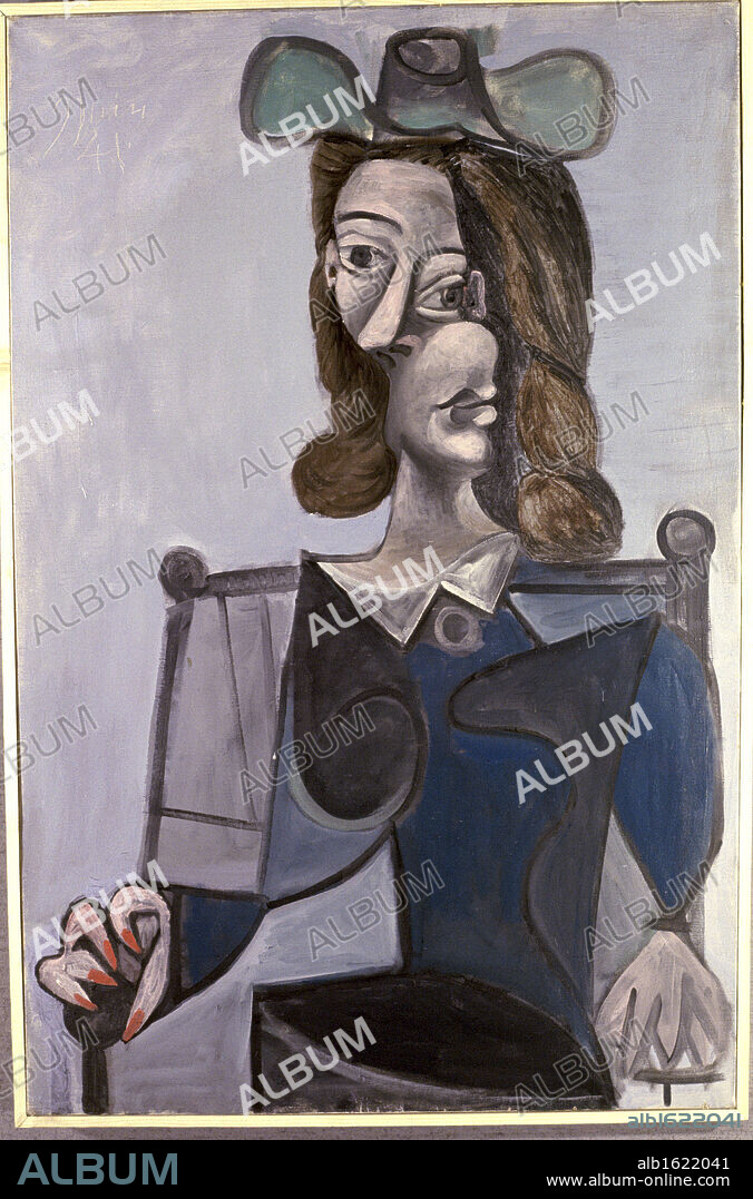 Bust Of Woman In Hat by Pablo Picasso, Oil painting, 8 June 1941, 1881-1973.