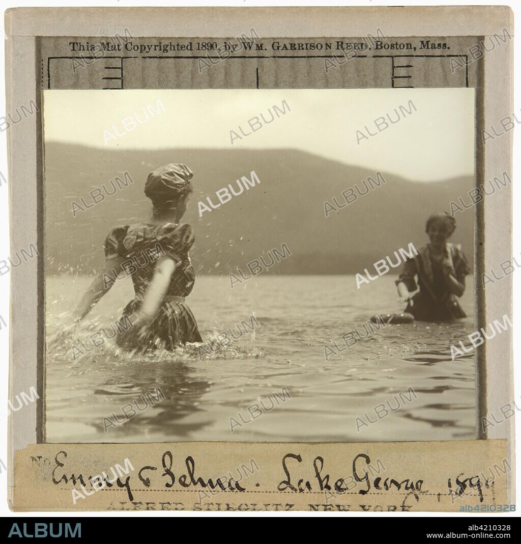 Emmy and Selma, Lake George. Alfred Stieglitz; American, 1864-1946. Date: 1899. Dimensions: 5.7 x 7 cm (image); 8.2 x 8.2 cm (slide). Lantern slide. Origin: United States.