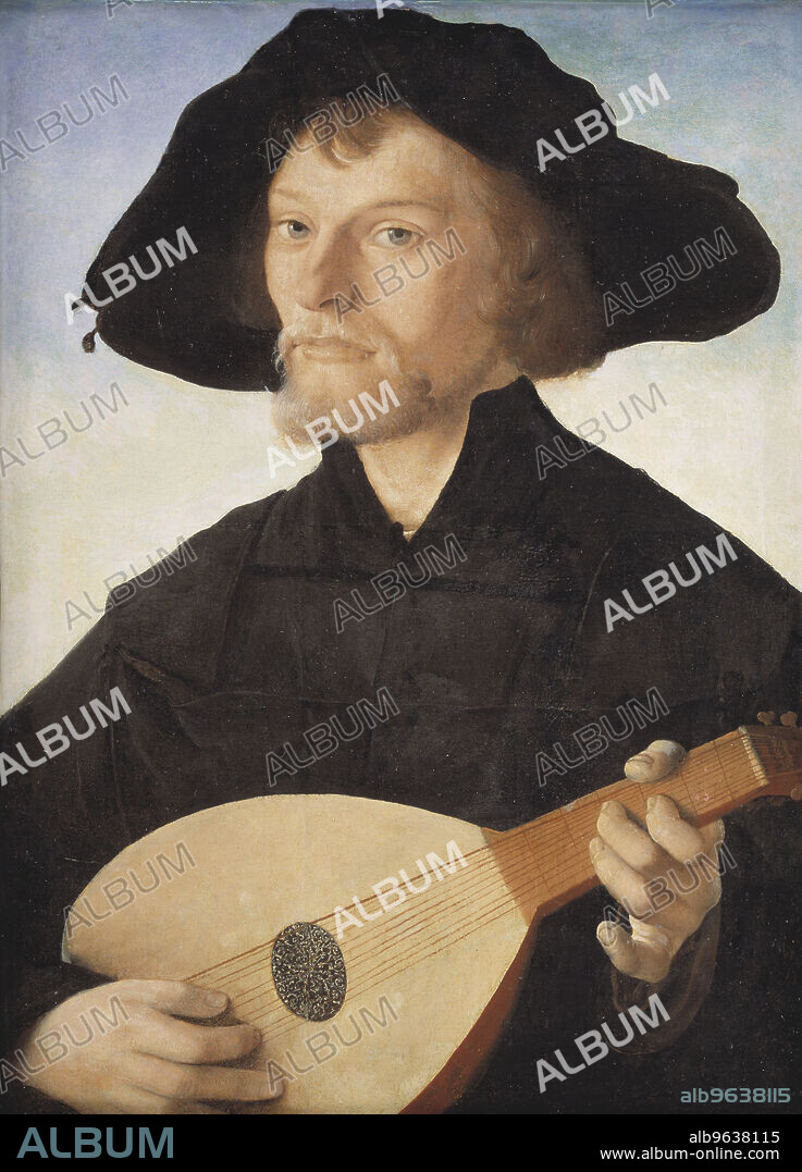 HANS HOLBEIN THE YOUNGER and CHRISTOPH AMBERGER. Portrait of a Lute Player, 1510-1562.