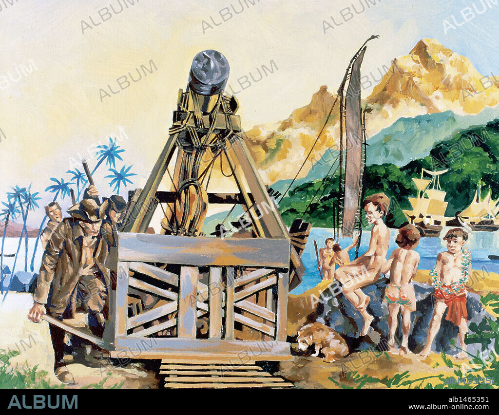 JAMES COOK (1728-1779). Cartógrafo y explorador británico. En 1768 partió en la expedición del "Endeavour" hacia Tahití para observar el paso de Venus por encima del Sol. "CALCULO DE LA UNIDAD ASTRONOMICA EN TAHITI".