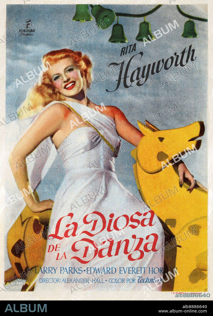 RITA HAYWORTH en LA DIOSA DE LA DANZA, 1947 (DOWN TO EARTH), dirigida por ALEXANDER HALL. Copyright COLUMBIA PICTURES.