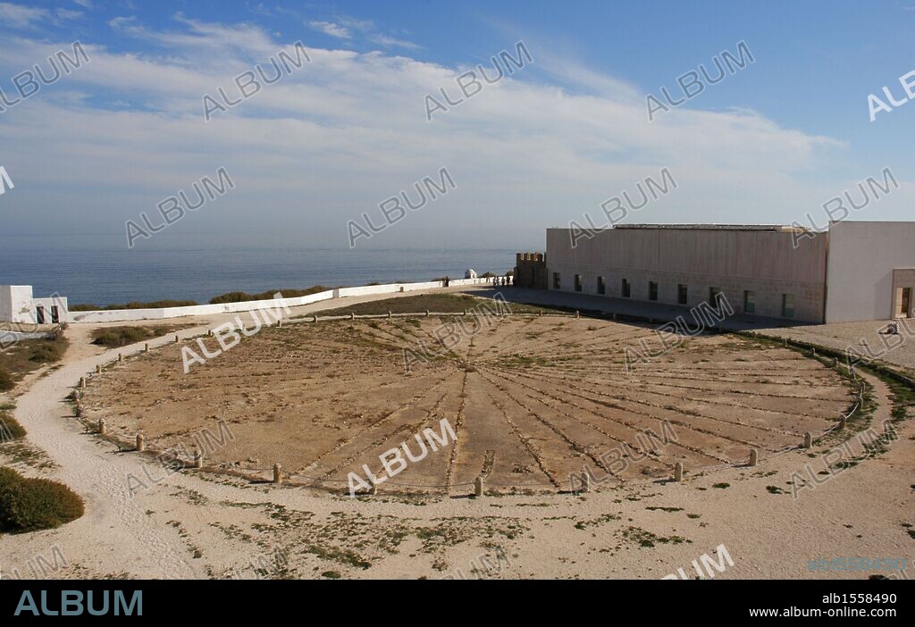 PORTUGAL. PONTA DE SAGRES. Fuerte de Sagres. Vista de la Rosa de los vientos. El Algrave.