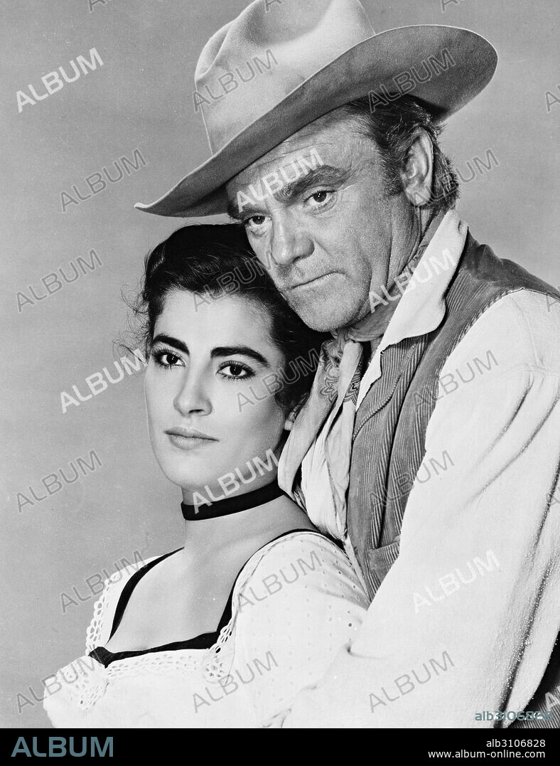 IRENE PAPAS y JAMES CAGNEY en LA LEY DE LA HORCA, 1956 (TRIBUTE TO A BAD MAN), dirigida por ROBERT WISE. Copyright M.G.M.