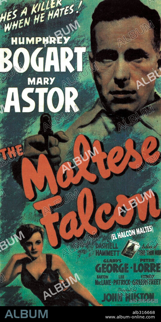 Poster of THE MALTESE FALCON, 1941, directed by JOHN HUSTON. Copyright WARNER BROS/FIRST NATIONAL.