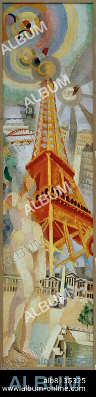 Delaunay, Robert 1885-1941. "Ville de Paris - La femme et le tour". (Die Stadt Paris. Die Frau und der Turm"), 1925. Öl auf Leinwand, 207,5 × 52,5 cm. Inv. Nr. 2795. Stuttgart, Staatsgalerie.