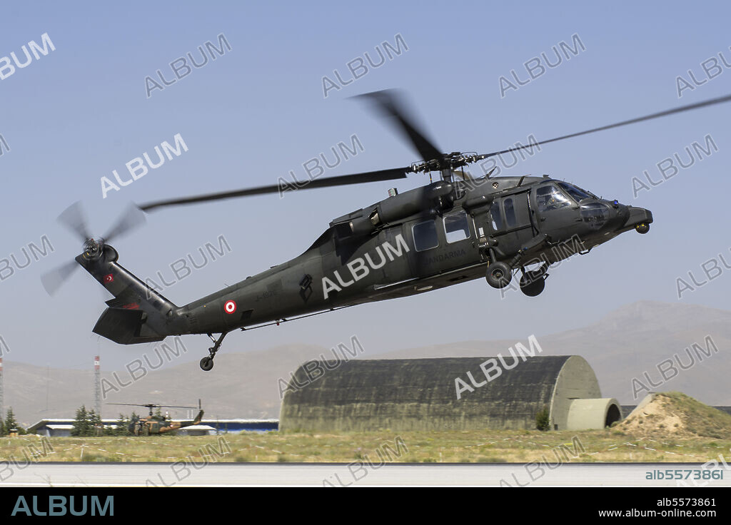A Turkish Jandarma S-70A-28E Black Hawk helicopter attending the international Exercise Anatolian Eagle 2014-2 in Konya, Turkey.