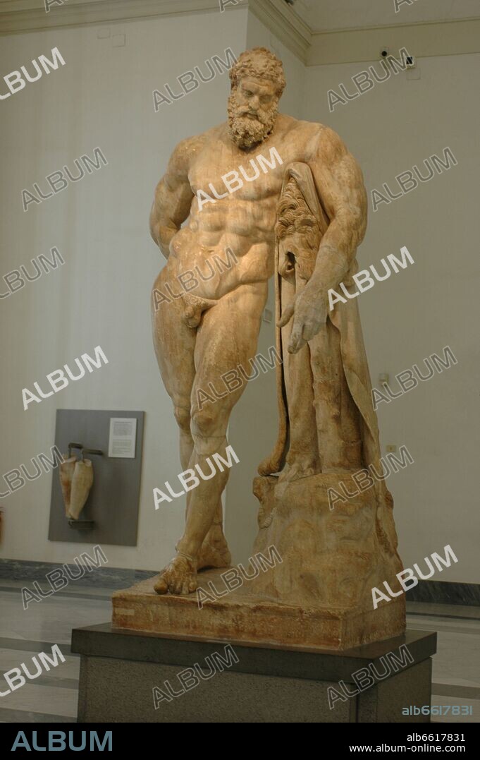 GLYCON. HERCULES FARNESE - COPIA DE MARMOL DE UN ORIGINAL EN BRONCE DE LISISPO DEL SIGLO IV AC.