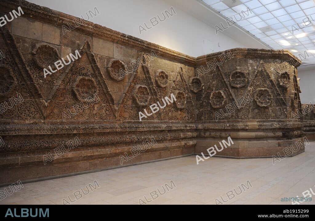 Qasr Mshatta. Ruin of an Umayyad winter palace probably commisioned by caliph  Al-Walid II (743-744). Jordan. Mshatta Facade. Pergamon Museum. Museum Island. Berlin.